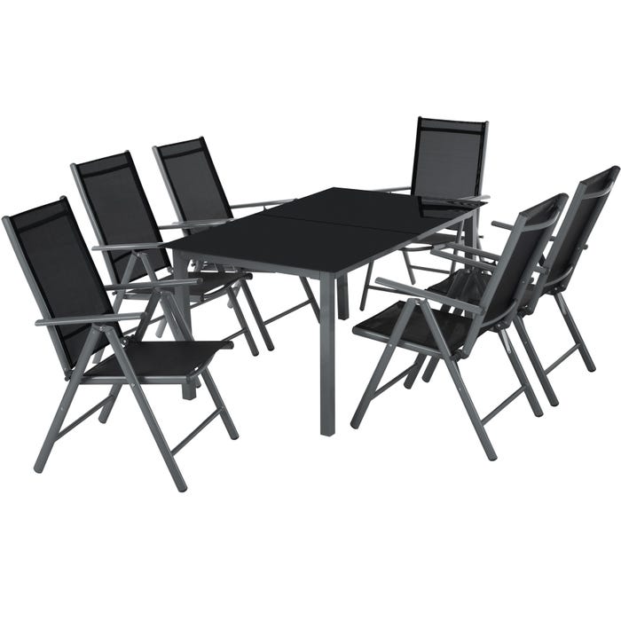 Komplet ogrodowy z aluminium stół i 6 krzeseł