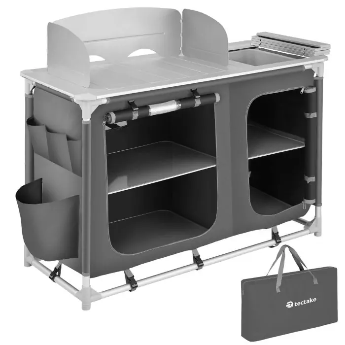 Luksusowa kuchnia kempingowa z aluminiową ramą i 4 przegrodami Luksus