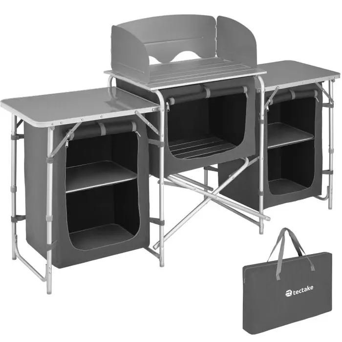 Kuchnia kempingowa XXL z aluminiową ramą i 5 przegrodami XXL